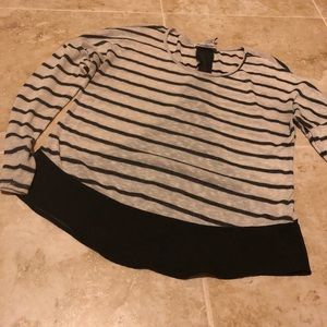 Woman’s Striped Blouse w/Mesh(American Rag)Size: L